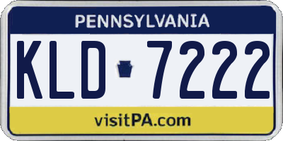 PA license plate KLD7222