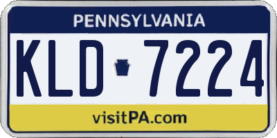 PA license plate KLD7224