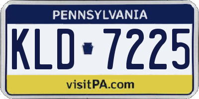 PA license plate KLD7225