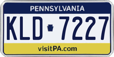 PA license plate KLD7227
