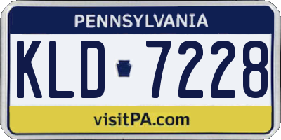 PA license plate KLD7228
