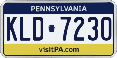 PA license plate KLD7230