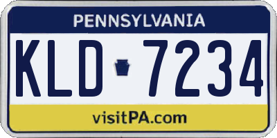 PA license plate KLD7234