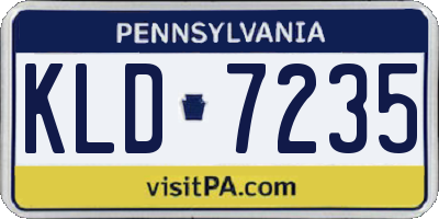 PA license plate KLD7235
