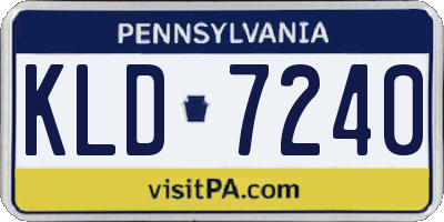 PA license plate KLD7240