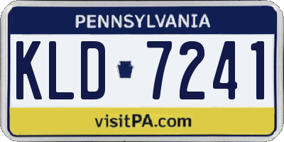 PA license plate KLD7241