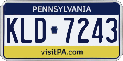 PA license plate KLD7243