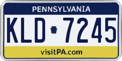 PA license plate KLD7245