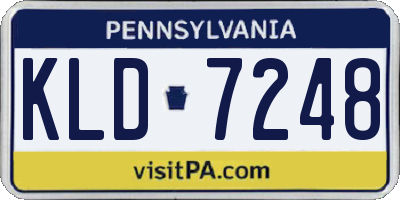 PA license plate KLD7248
