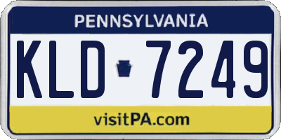 PA license plate KLD7249