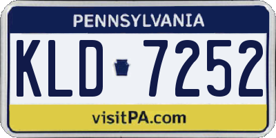 PA license plate KLD7252