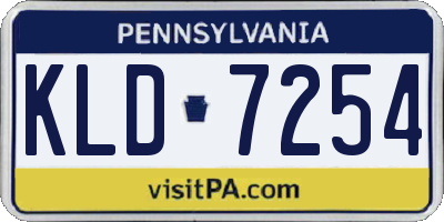 PA license plate KLD7254