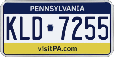 PA license plate KLD7255