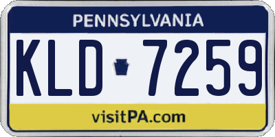 PA license plate KLD7259