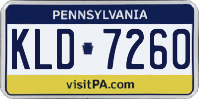 PA license plate KLD7260