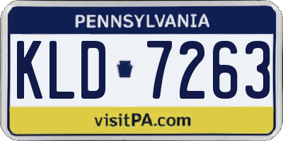PA license plate KLD7263