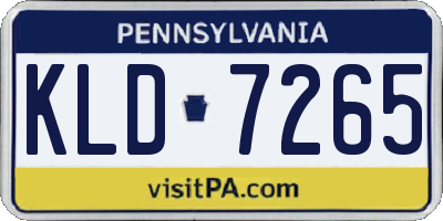 PA license plate KLD7265