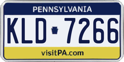 PA license plate KLD7266