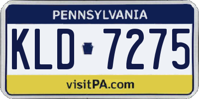 PA license plate KLD7275