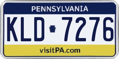 PA license plate KLD7276