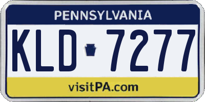 PA license plate KLD7277