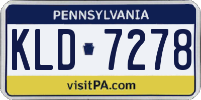 PA license plate KLD7278