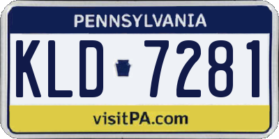 PA license plate KLD7281