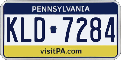 PA license plate KLD7284