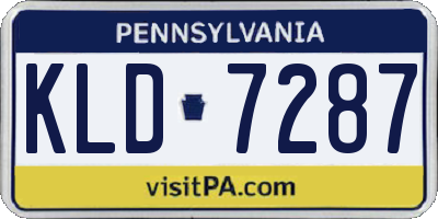 PA license plate KLD7287