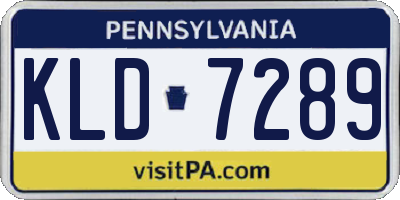 PA license plate KLD7289
