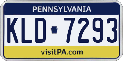 PA license plate KLD7293