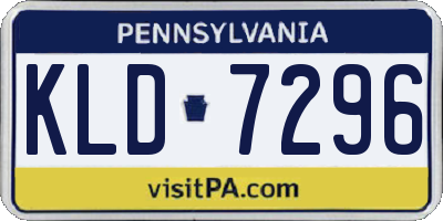 PA license plate KLD7296