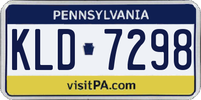 PA license plate KLD7298