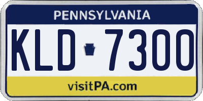 PA license plate KLD7300