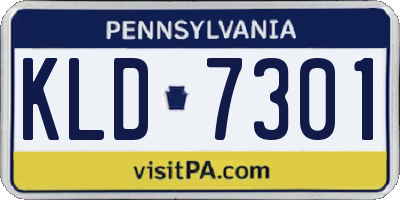 PA license plate KLD7301