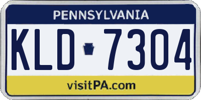 PA license plate KLD7304