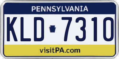 PA license plate KLD7310