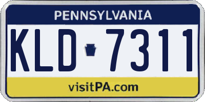 PA license plate KLD7311