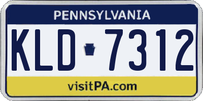 PA license plate KLD7312