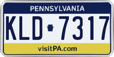 PA license plate KLD7317