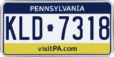 PA license plate KLD7318