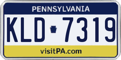PA license plate KLD7319
