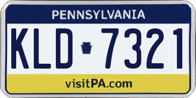 PA license plate KLD7321