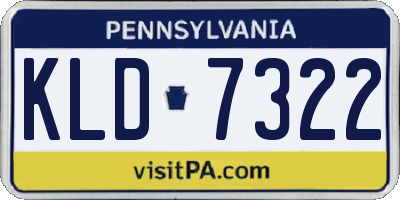 PA license plate KLD7322