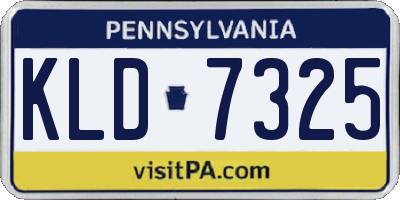 PA license plate KLD7325