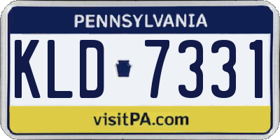 PA license plate KLD7331