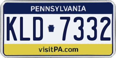 PA license plate KLD7332