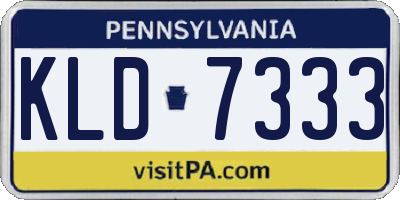 PA license plate KLD7333