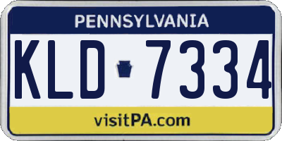 PA license plate KLD7334