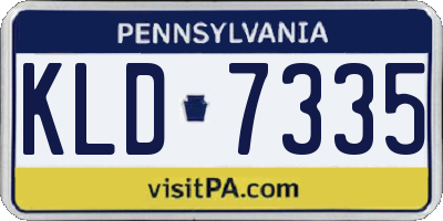 PA license plate KLD7335